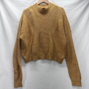Kendall & Kylie Crewneck Pullover Sweater Heather Mustard Yellow Size Large